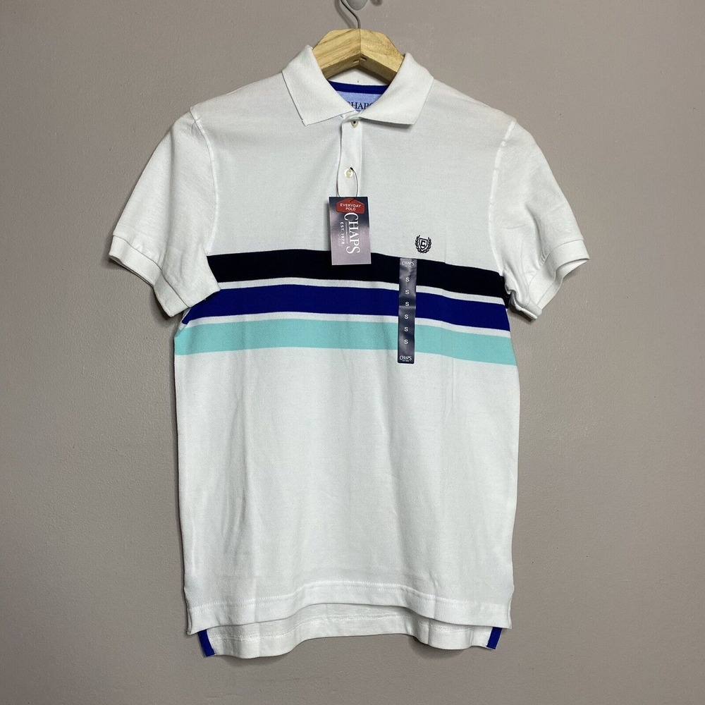 Chaps White Jersey Polo Shirt Men's Size‎ S